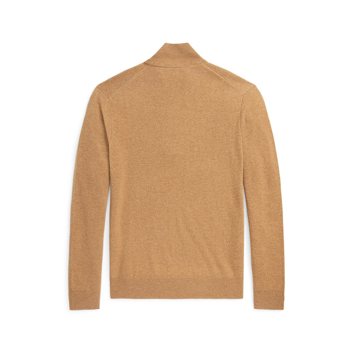 POLO RALPH LAUREN<br>Suéter de lã, meio zíper, bordado Pony Player