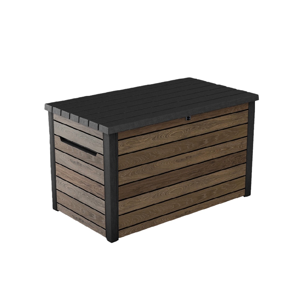 Coffre de rangement extérieur imitation bois bicolore – 570 L – étanche
