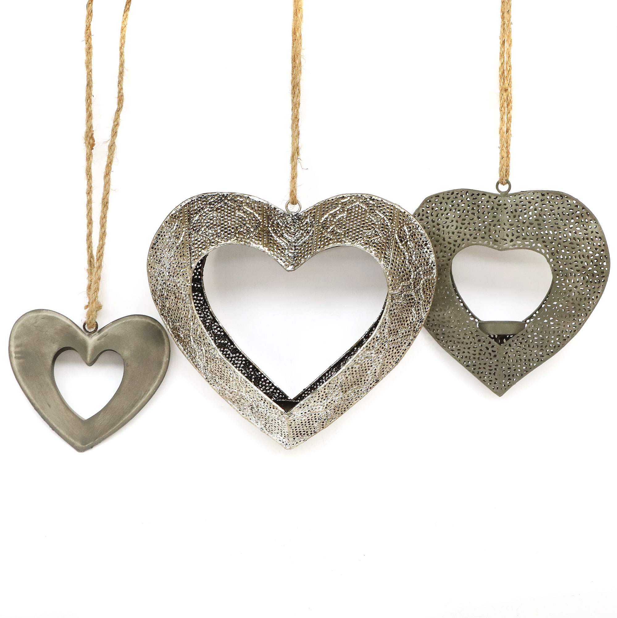 Anhänger 'Herz' mit Teelichthalter, Metall, B 21,5 cm, H 20 cm, L 5 cm von fischer's lagerhaus