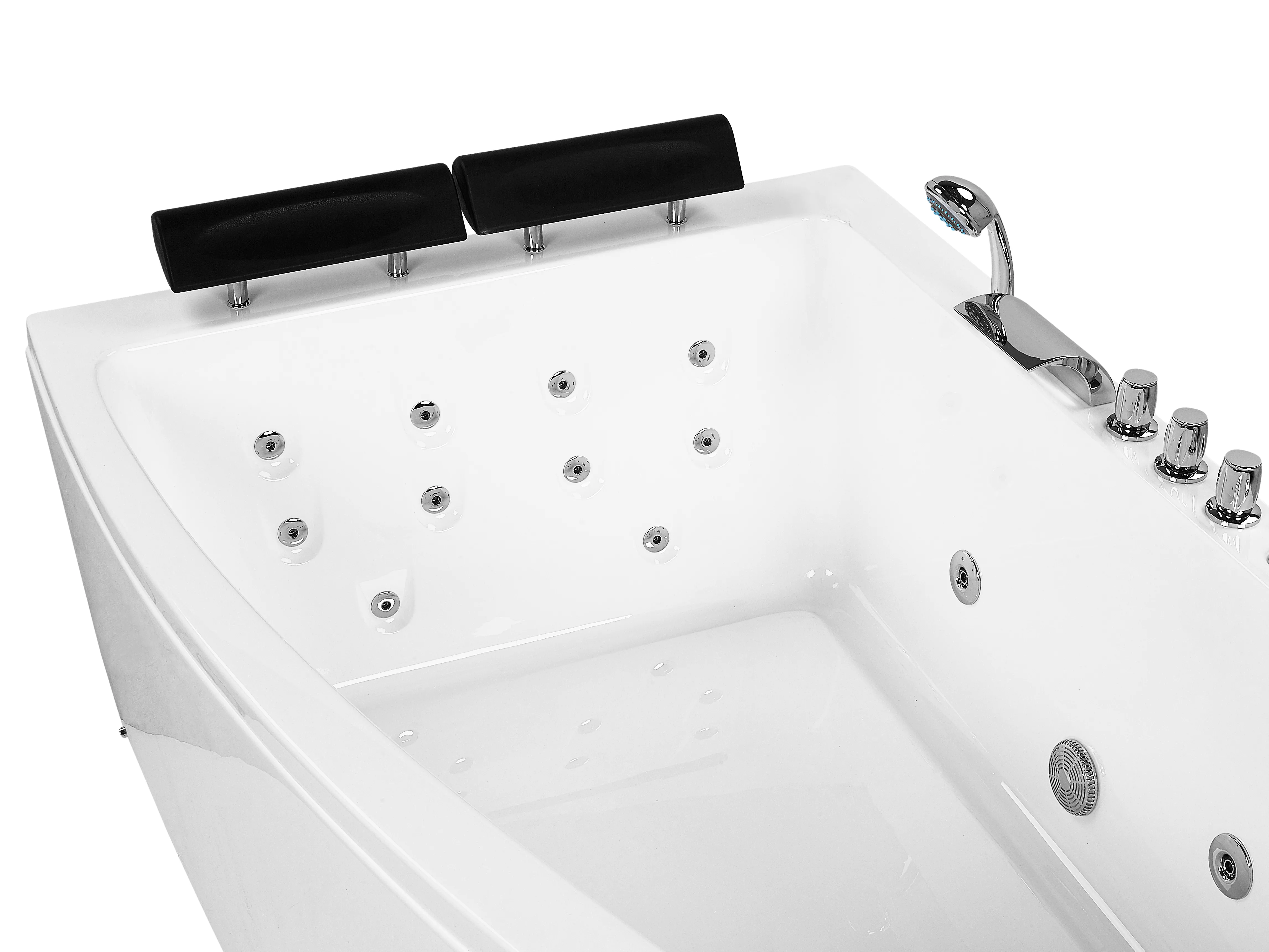 Hoek bubbelbad met LED SERRANA rechtszijdig 182 x 121 cm Wit