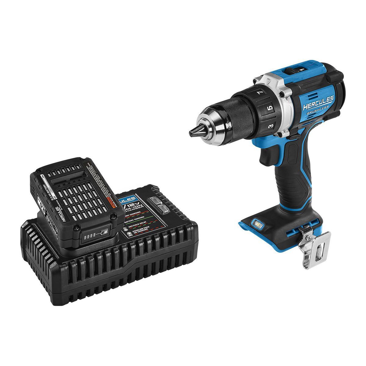 HERCULES20V Brushless Cordless 1/2 in. Drill/Driver Kit with Side Handle