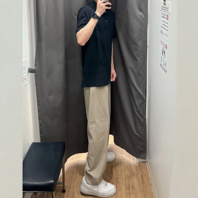 Chuoku - Mid Rise Plain Bootcut Dress Pants