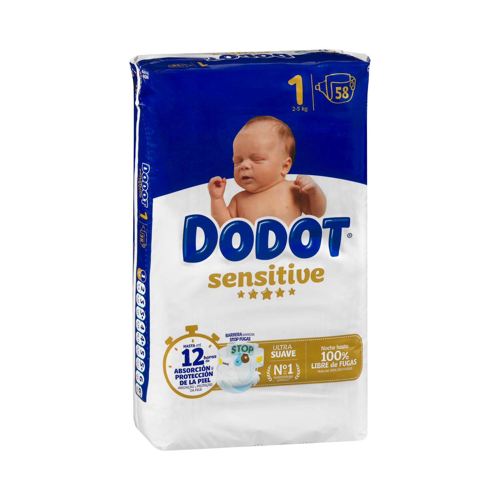 Couches bébé Dodot taille 1 de 2 à 5 kg