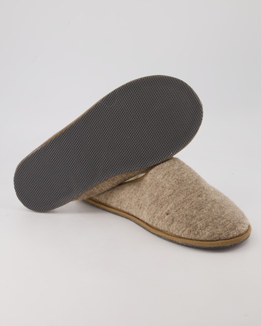 Fellhof Trendy Filz Pantoletten in Beige