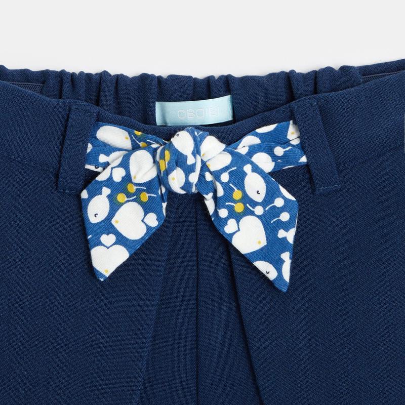 Short à pans effet jupe bleue bébé fille Bleu