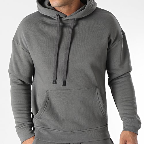 Ensemble Sweat Capuche Et Pantalon Jogging Gris Anthracite