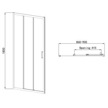 Allibert schuifdeur Happy wit 90x185cm