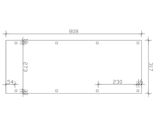 SKAN Holz Fichtelberg enkele carport 317 x 808 cm naturel