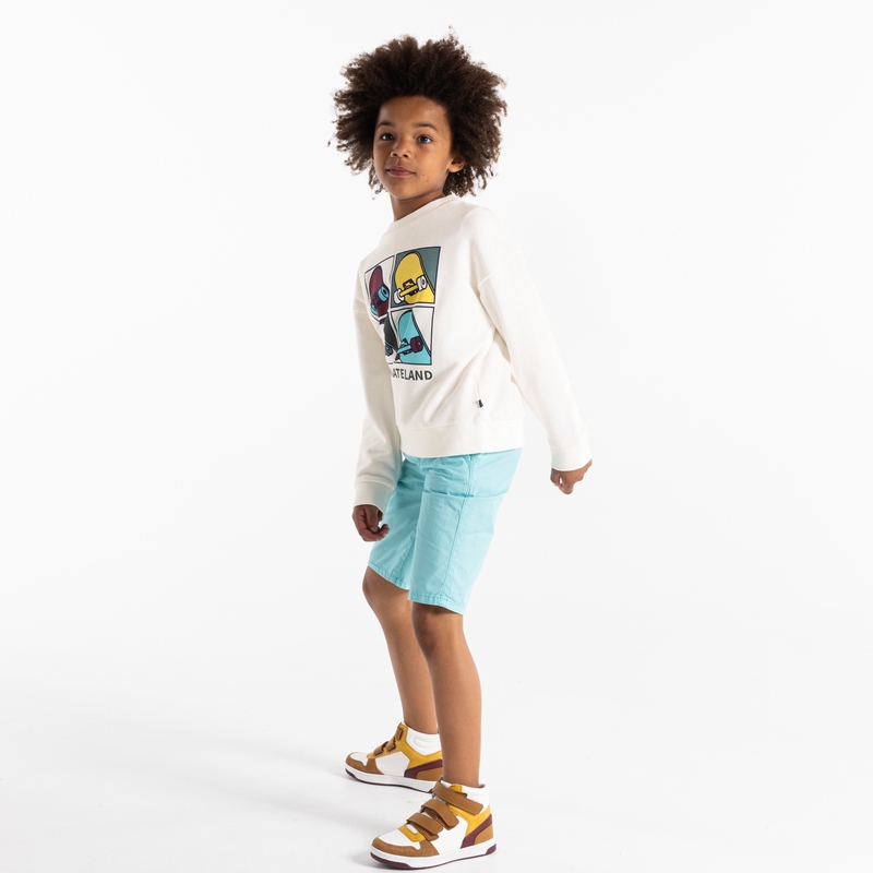 Sweat-shirt motif skate blanc garçon