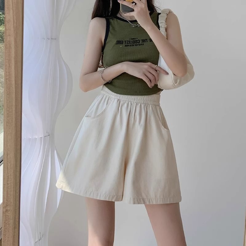 Dovitade - Effen shorts met elastische taille