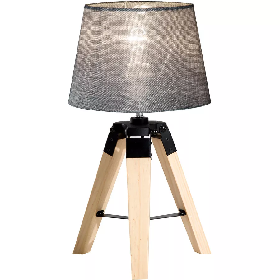 HOMCOM Tischlampe natur, grau