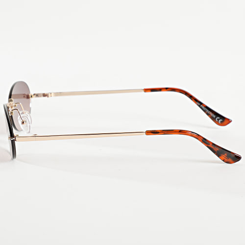 Lunettes De Soleil Doré Marron Dégradé