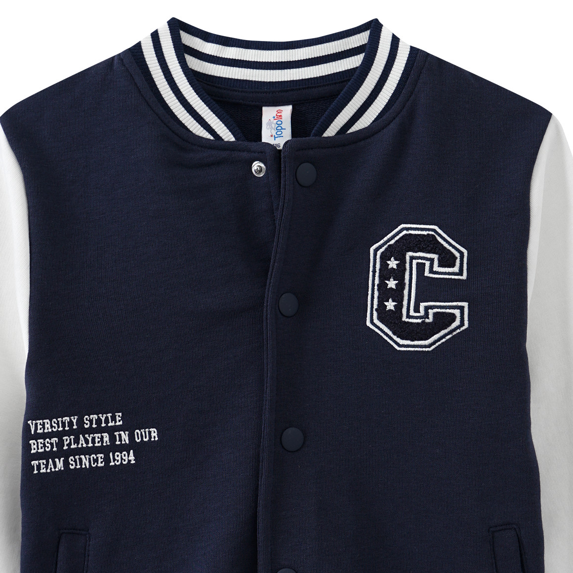 Topolino Jungen College-Jacke mit Druckknöpfen dunkelblau / weiss