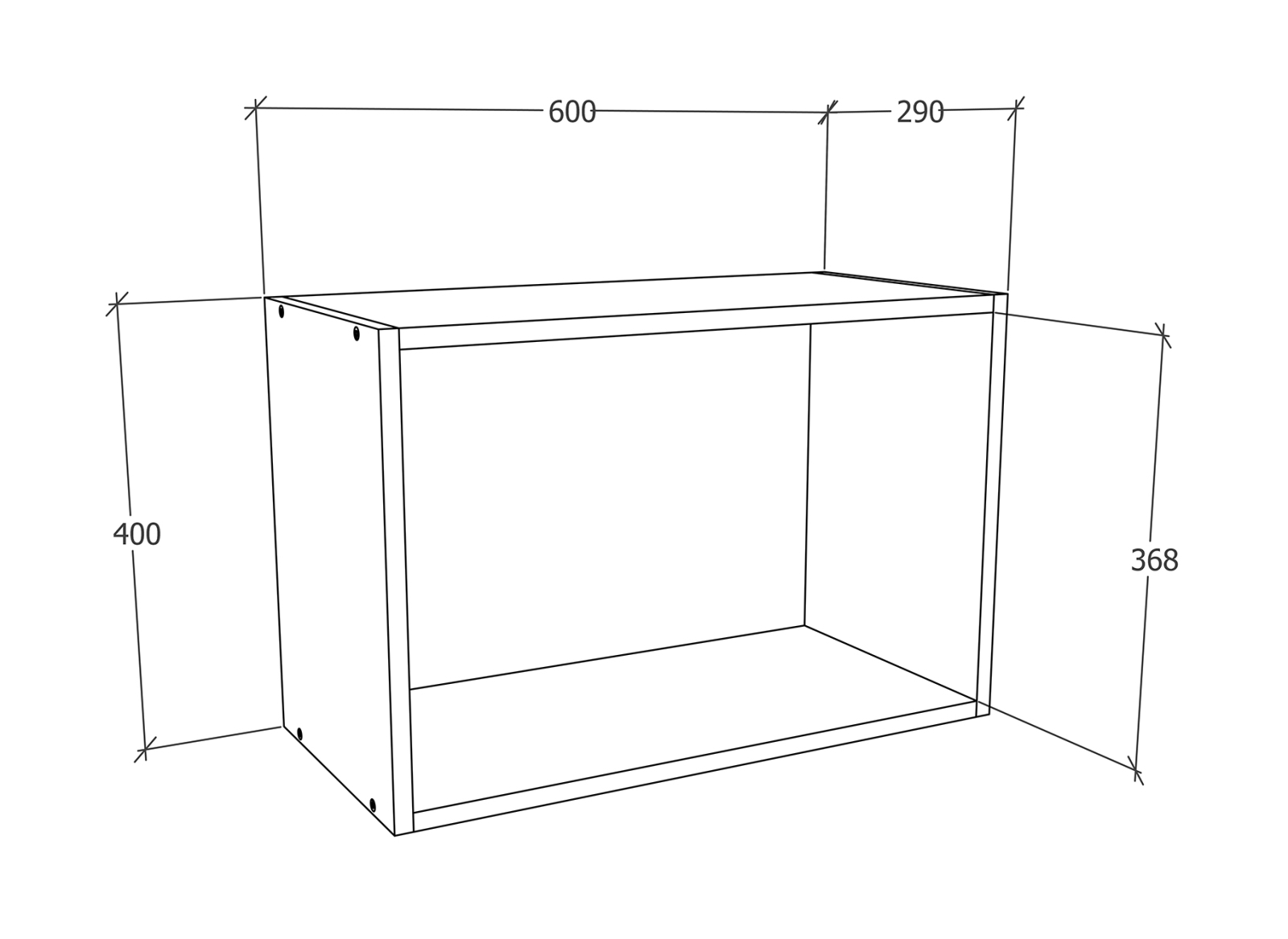 Hängeschrank ESILO - weiß - anthrazit - mit Klapptür - 60 cm