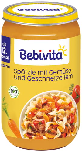 Bebivita Menüs Spätzle mit Gemüse und Geschnetzeltem ab dem 12. Monat