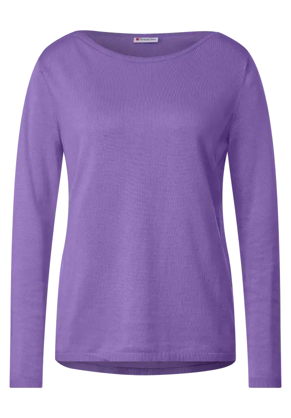 U-Boot Ausschnitt Pullover - lupine lilac