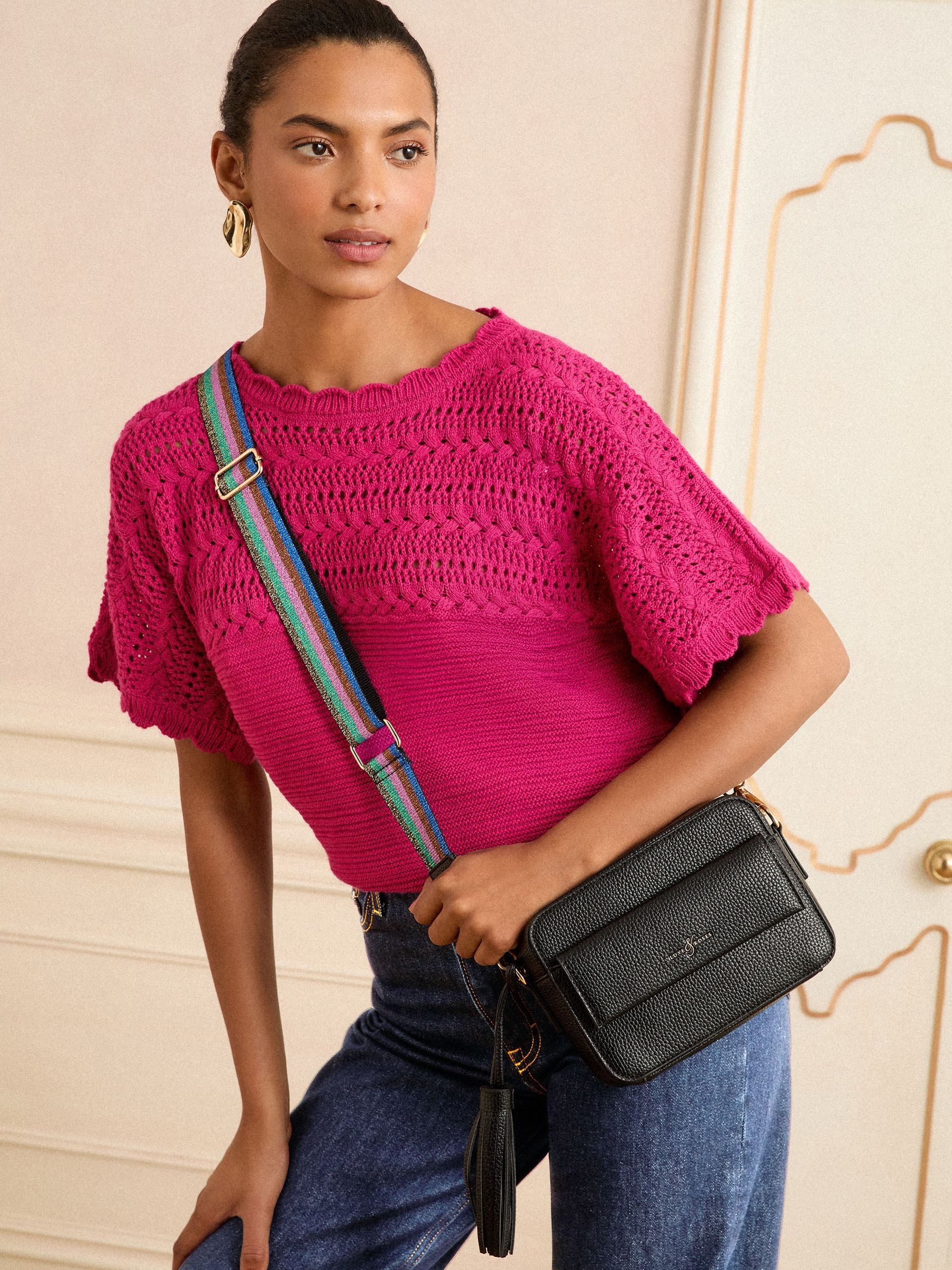 Zwart - Love & Roses Cross-Body Bag with Pocket