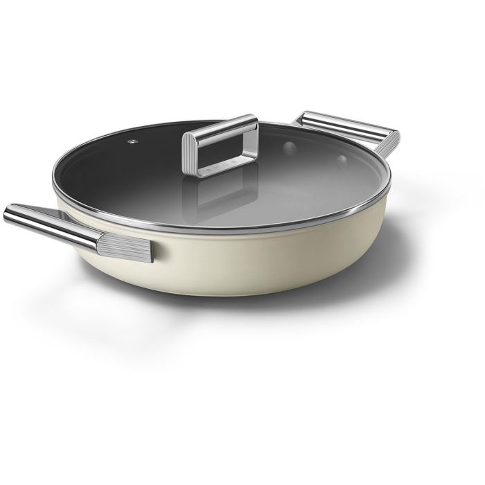 SMEG Schmorpfanne mit Deckel 28 cm CKFD2811CRM Creme