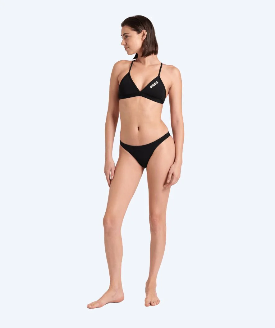Arena bikini overdel til damer - Solid Tie Back - Sort
