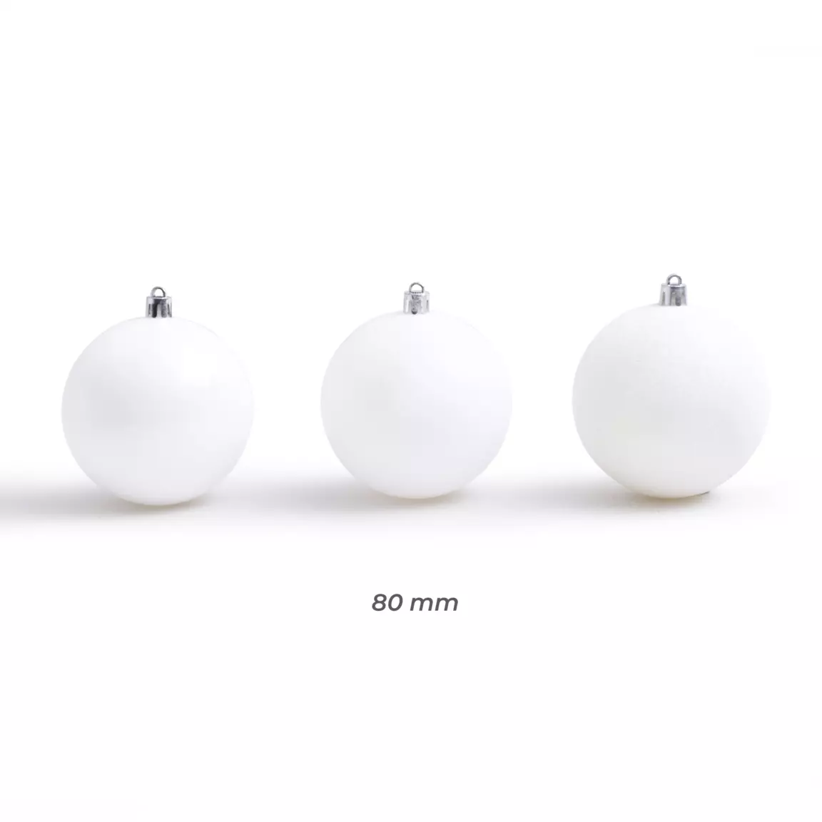 Lot de 30 boules de Noël (D80 mm) New Alpine Blanc