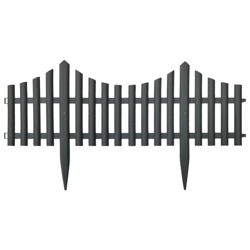 Bordures de pelouse 17 pcs anthracite 10 m pp