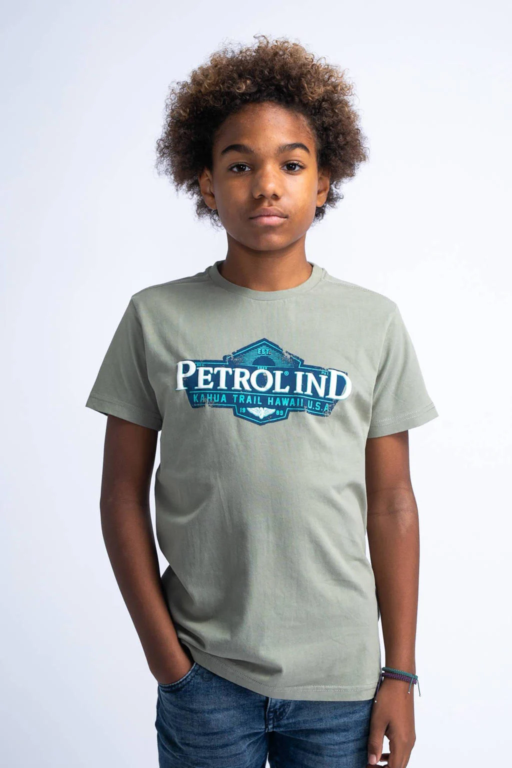 Petrol Industries T-shirt met logo lichtgroen