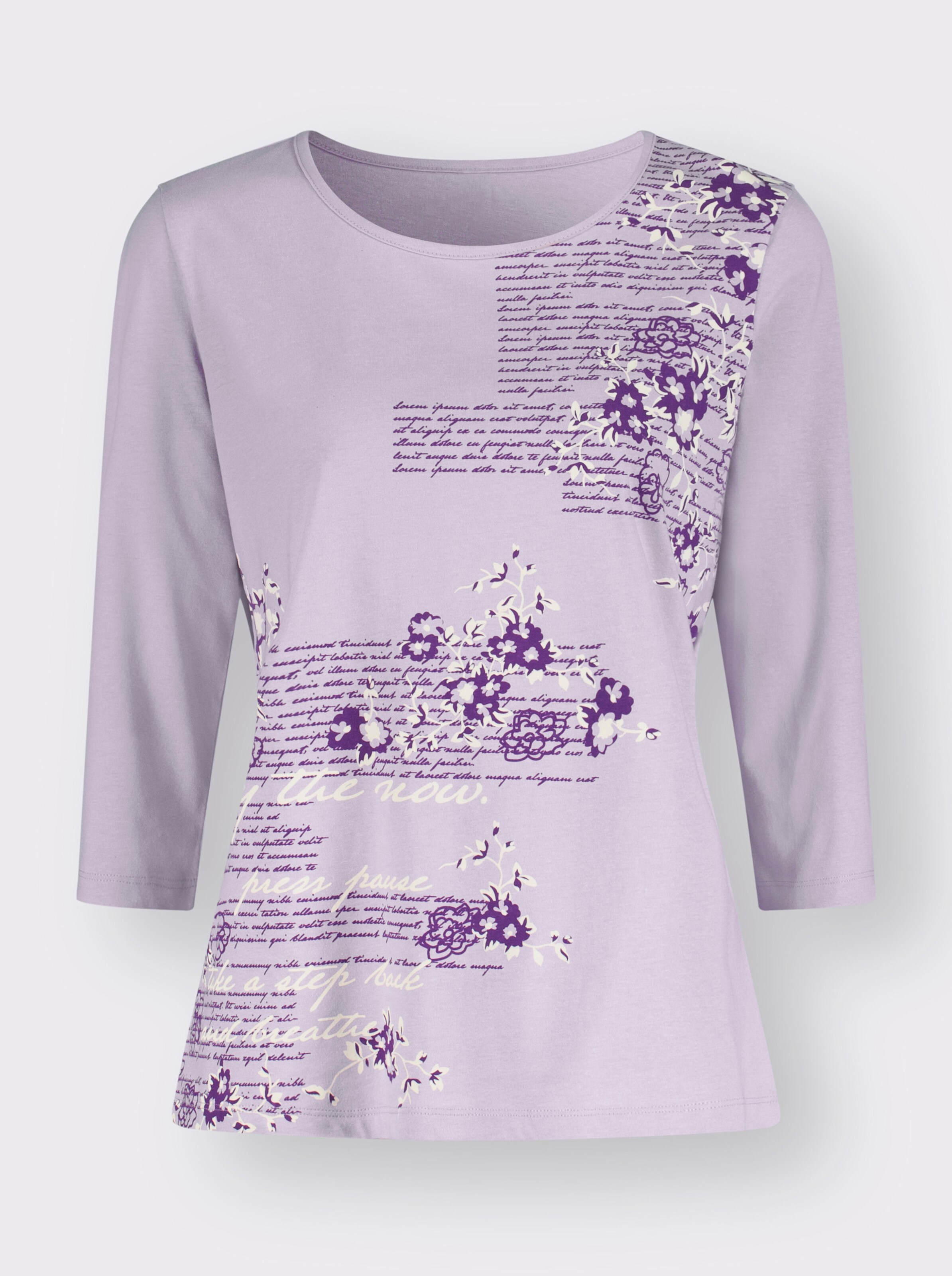 Rundhalsshirt mit platziertem Druck