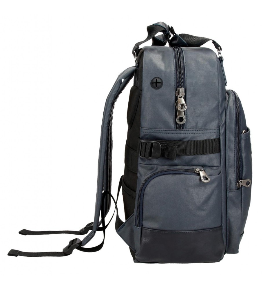 Mochila para laptop Pepe Jeans de 15 polegadas, modelo Hatfield, adaptável, azul marinho.