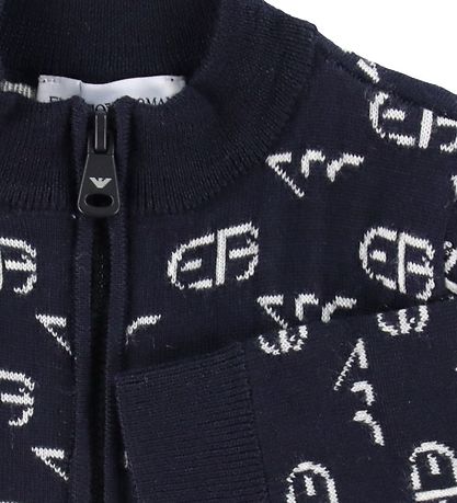 Emporio Armani Cardigan - Wolle - Recreate Blue m. Logos