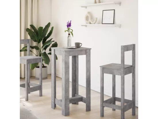 Table de bar gris béton 51x50x103,5 cm bois d'ingénierie