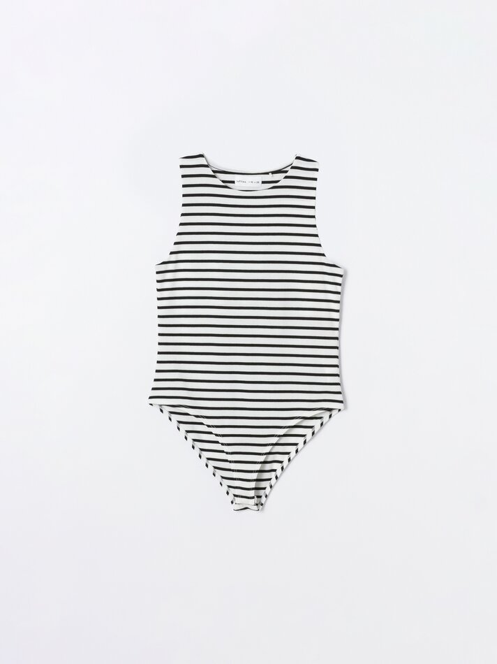 Body listrado - Preto/branco