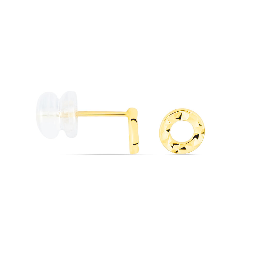 Boucles D'oreilles Puces Berangere Cercle 3 Or Jaune