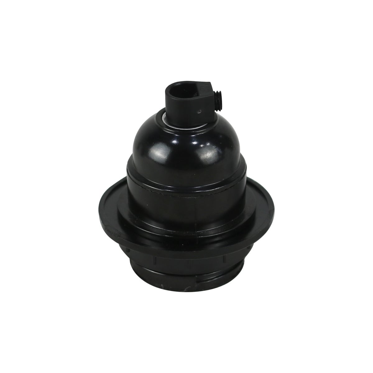 Lampeholder m/ring E27 sort