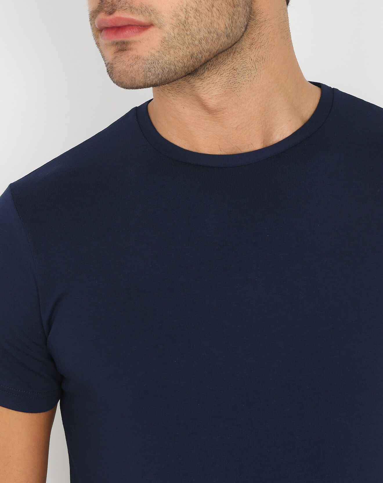 Mare T-Shirt Col V Manches Courtes marine