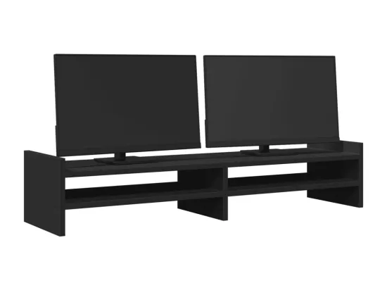 Support de moniteur noir 100x27x20 cm bois d'ingénierie