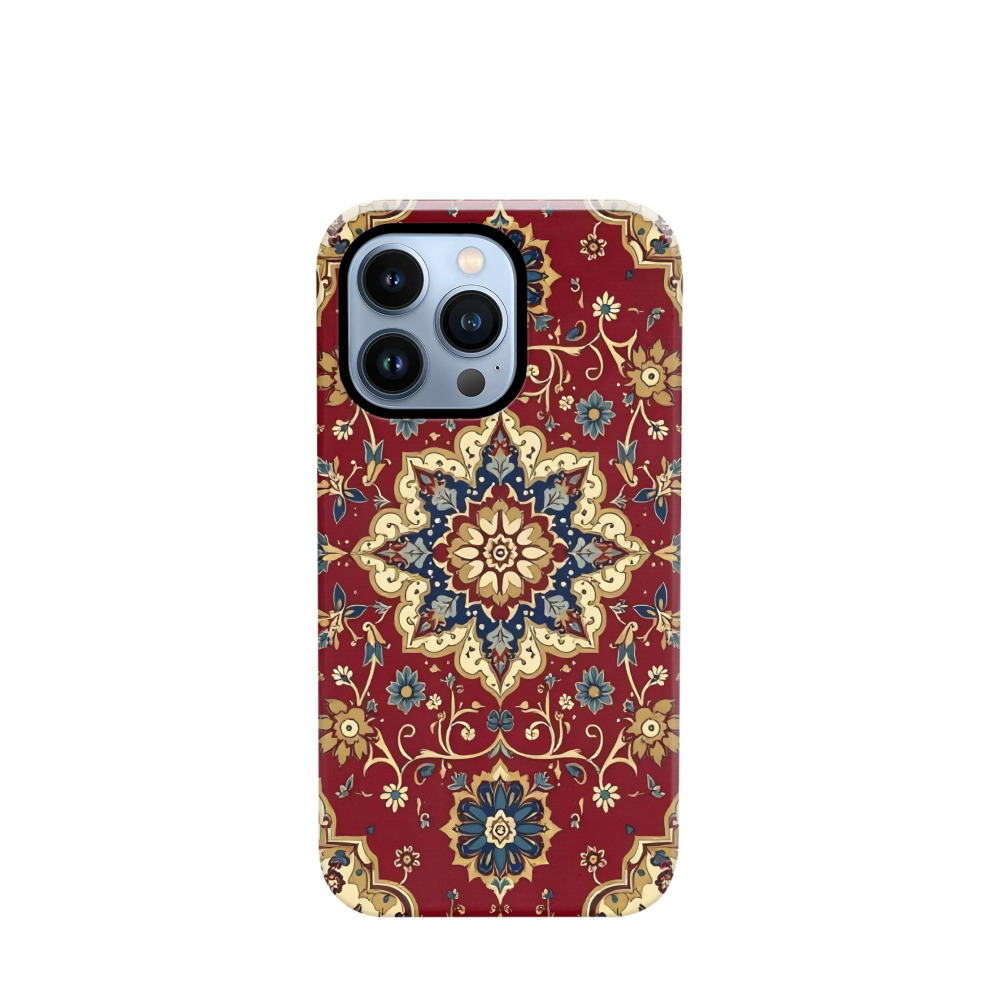 iPhone 13 Pro Hybrid (Kunststoff / Gummi) Hülle Orientalische Pracht 2 - Rot
