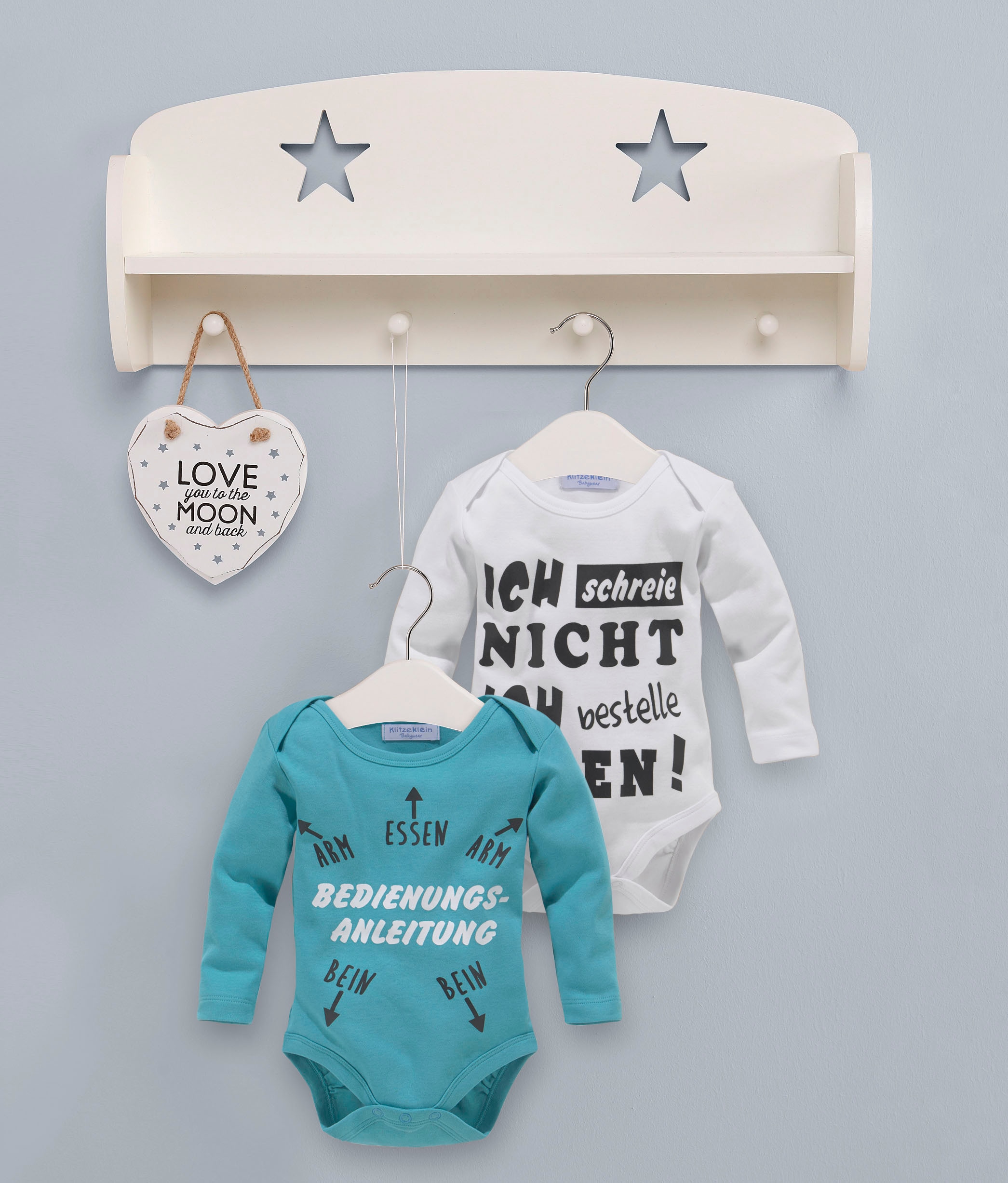 KIDSWORLD Langarmbody »Ich schreie nicht, ich bestelle Essen« aus Bio-Baumwolle