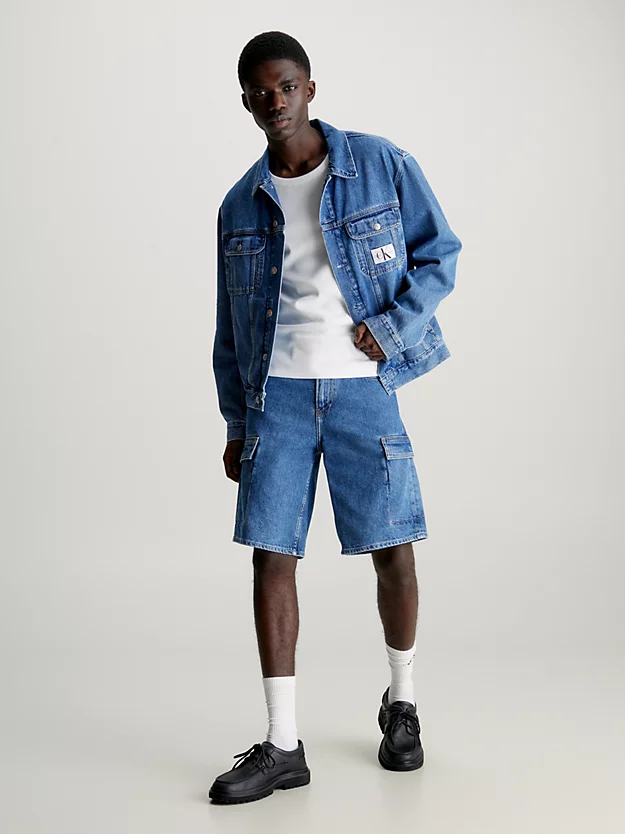 Shorts cargo jeans folgados estilo anos 90