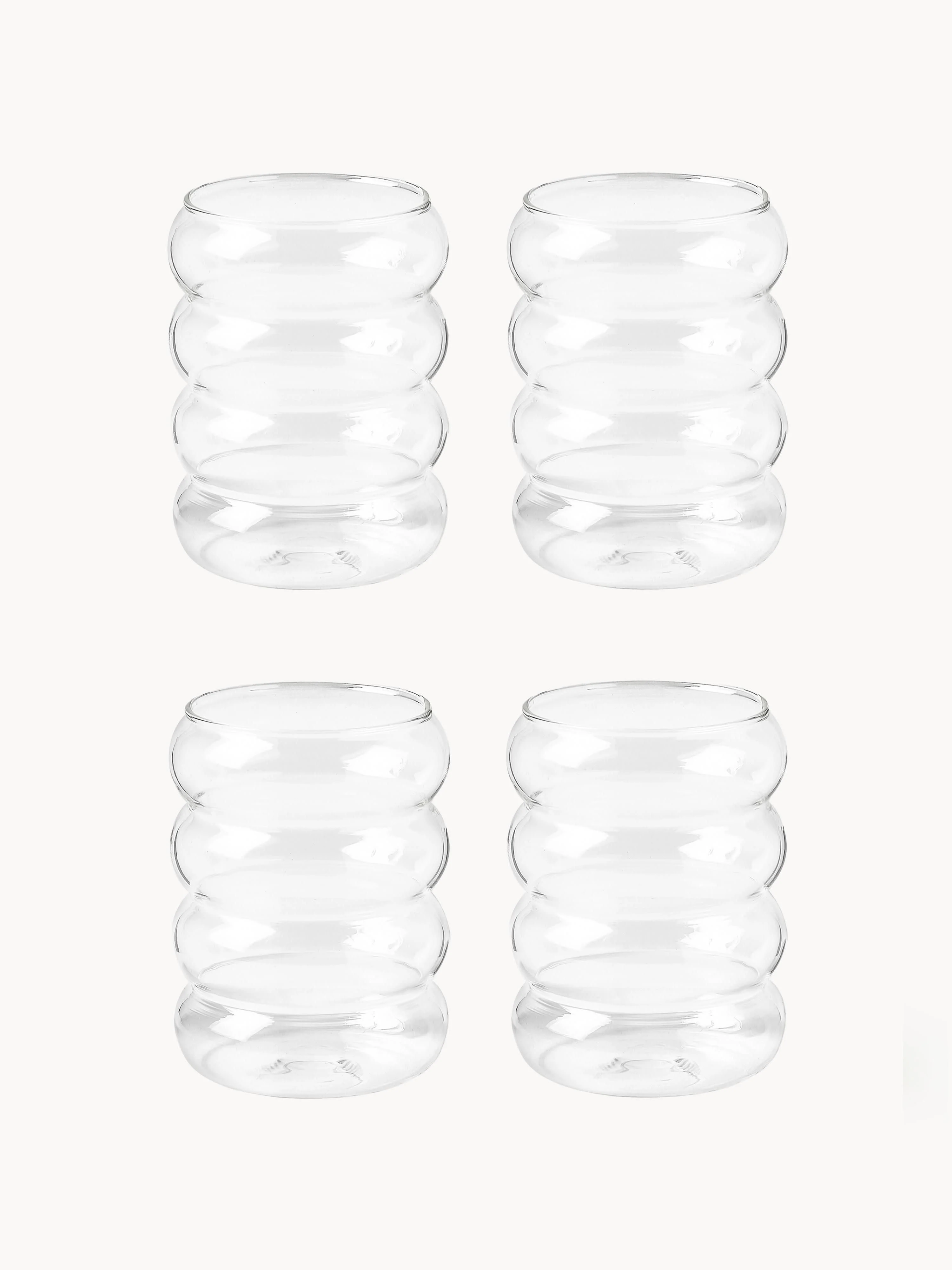Mondgeblazen waterglazen Bubbly, 4-delig
