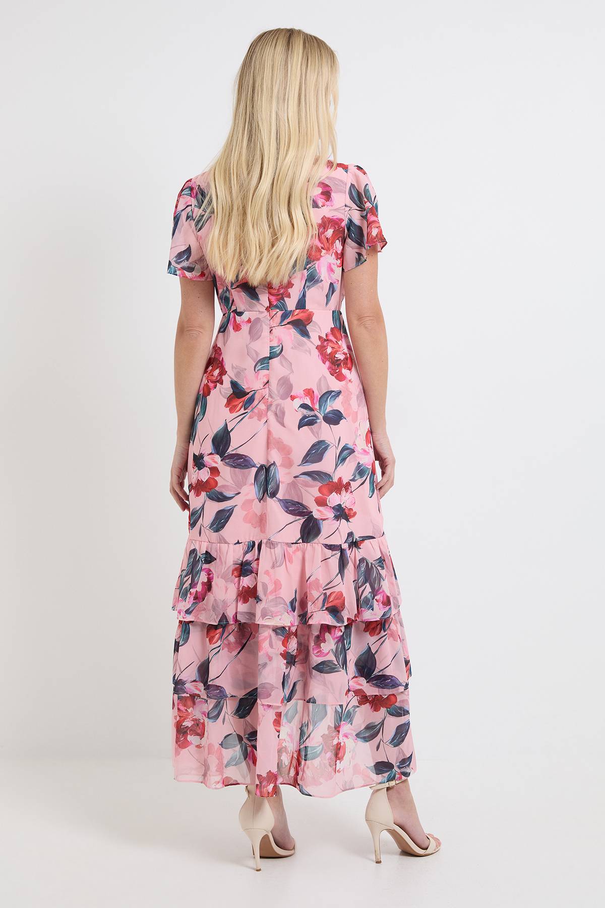 Wallis Robe Midi Petite À Volants Et Imprimé Floral
