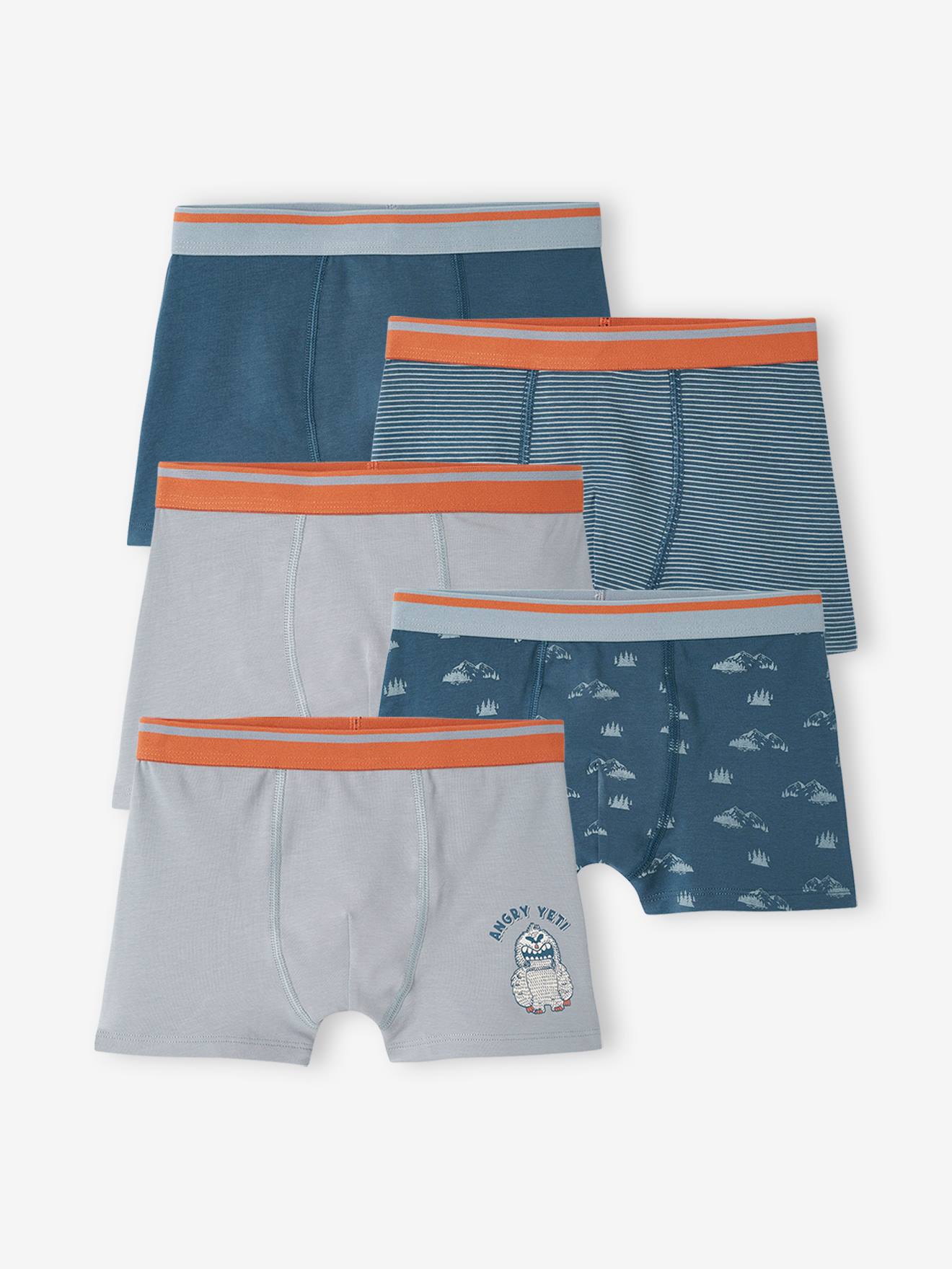 Pacote com 5 cuecas boxer elásticas 