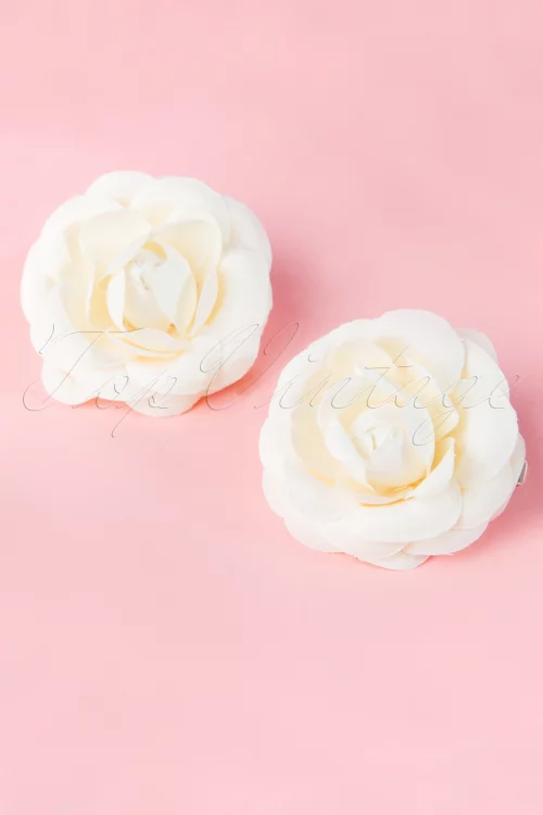 ZaZoo Pin-up paar crèmekleurige haarclips
