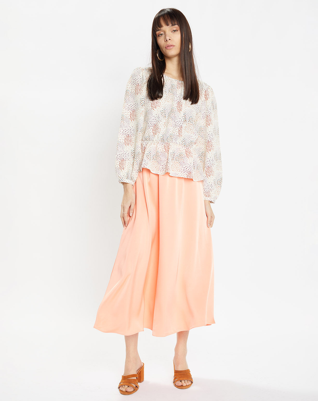 Galeries Lafayette Blouse fluide Gala imprimée beige clair