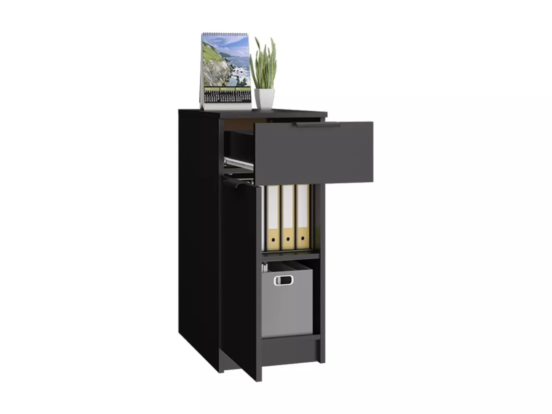 Armoire de bureau noir 33,5x50x75 bois d'ingénierie