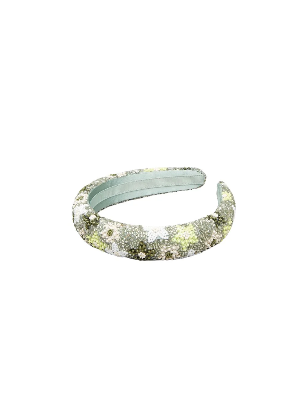 Becksöndergaard  Olina Wide Beaded hårbøjle - Sage Green