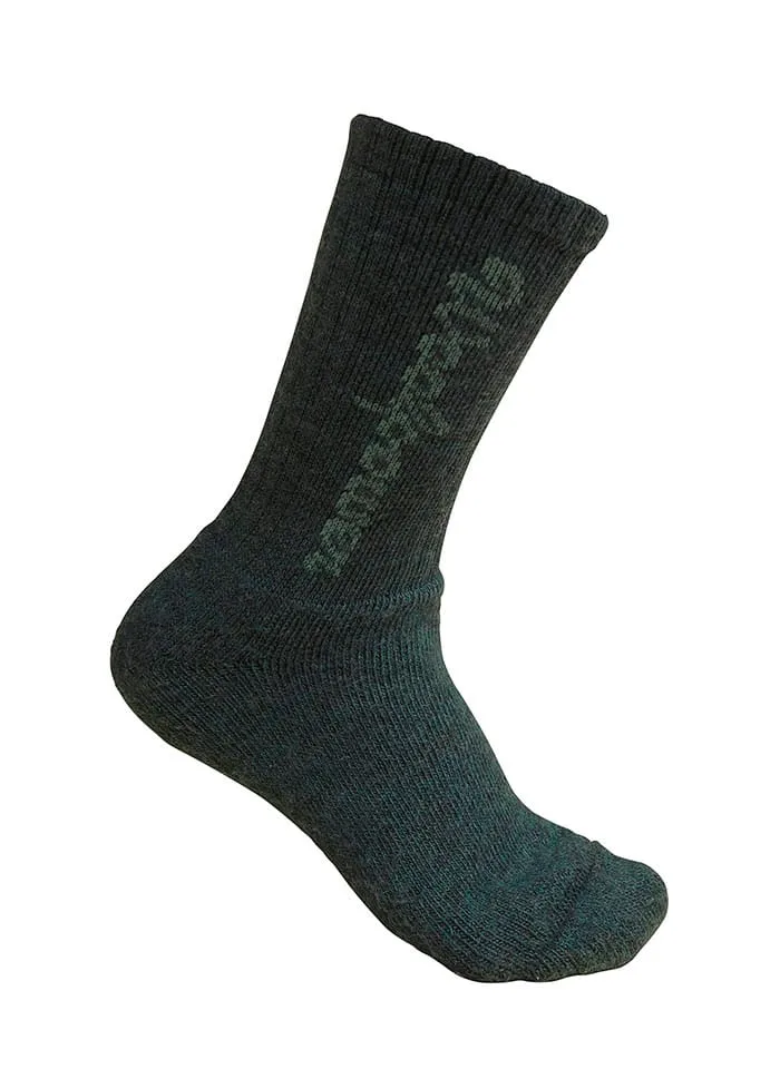 Woolpower Kids' Socks Logo 400 Forest Green