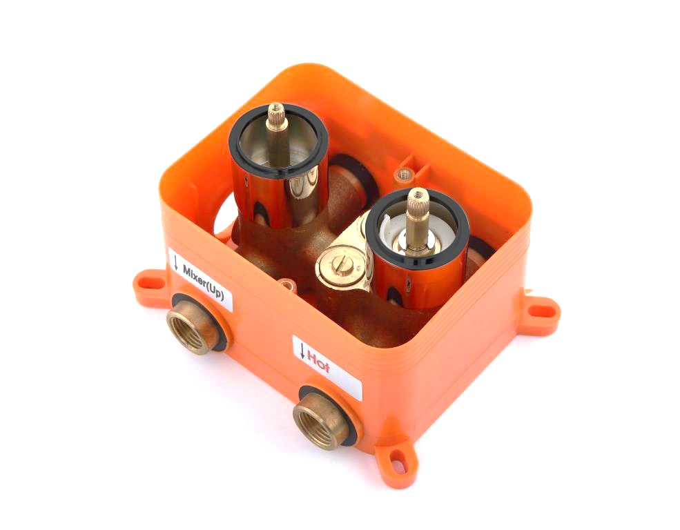 Best Design Ore Garand 2-weg inbouw douchethermostaat met inbouwbox RVS