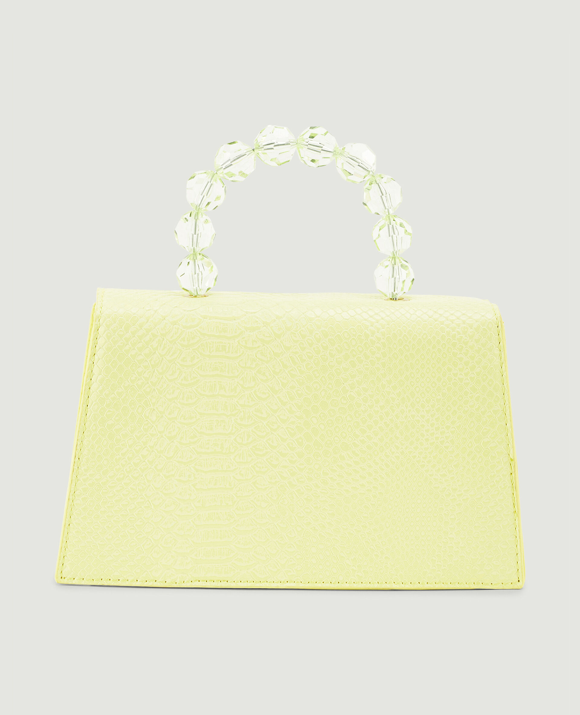 Sac boxy avec poignée perles - Jaune