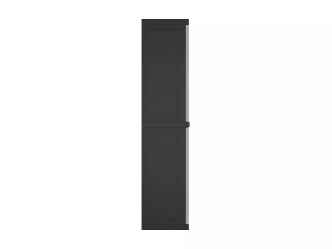 Armoire de rangement d'extérieur gris et noir 65x37x165 cm PP