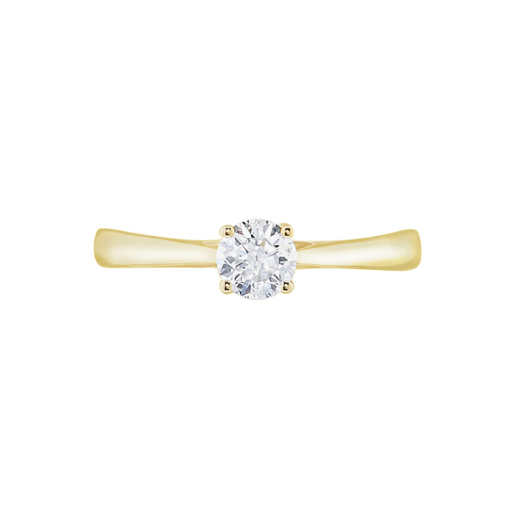 Bague Solitaire Fiona Or Jaune Diamant Synthetique